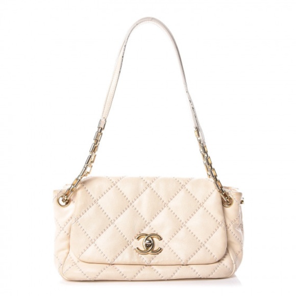 Chanel Shearling Small Accordion Flap - White Shoulder Bags, Handbags -  CHA30172